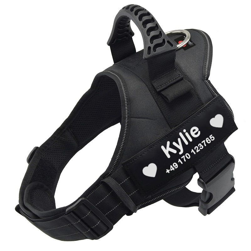 Pfotenlove® Original - Personalisiertes Anti-Zug Hundegeschirr mit Wunschnamen – Premium Ausgabe