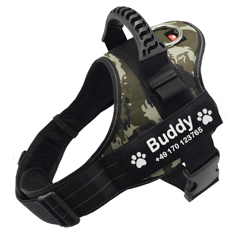 Pfotenlove® Original - Personalisiertes Anti-Zug Hundegeschirr mit Wunschnamen – Premium Ausgabe